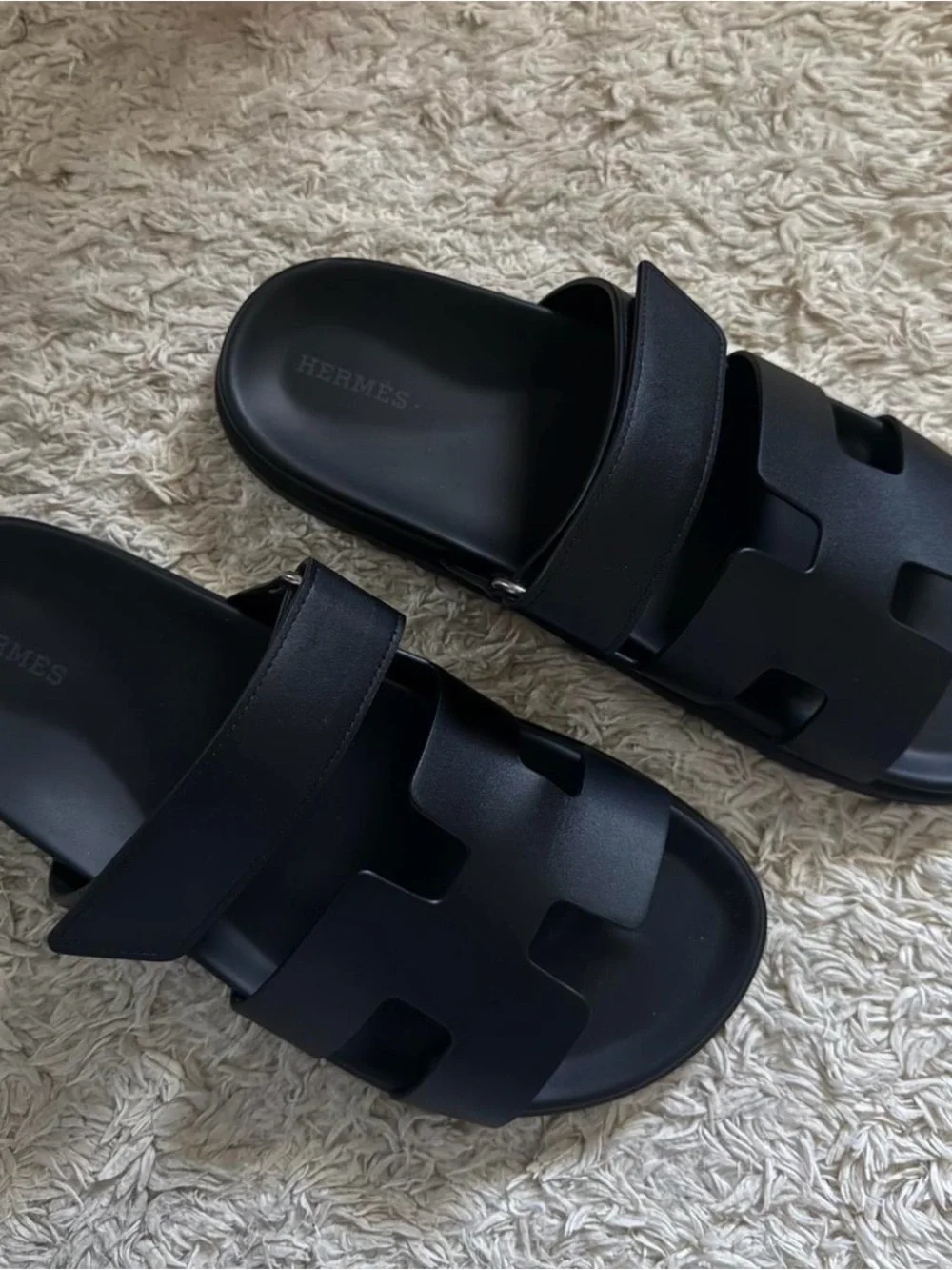 Hermes Black Chypre Sandals Women’s